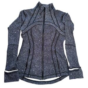 Lululemon Define Jacket Size 4 Vintage Speckled Black White Full Zip Yoga Gym